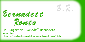 bernadett ronto business card